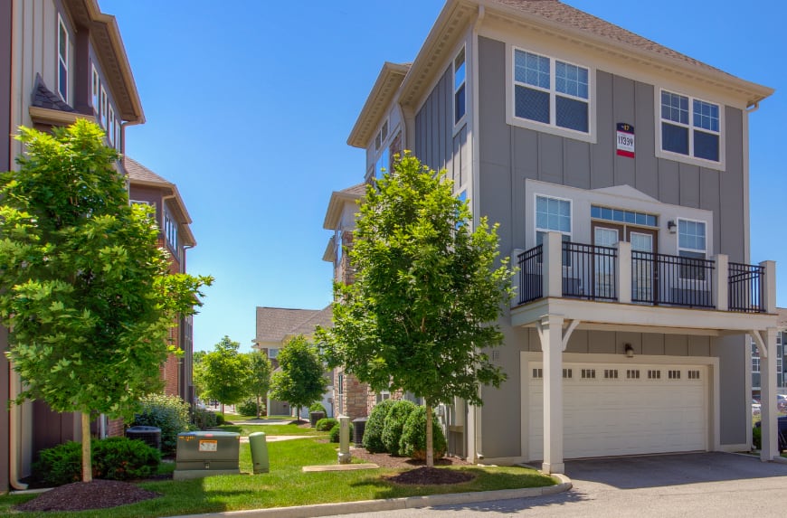 Exterior view of a Carmel apartment.